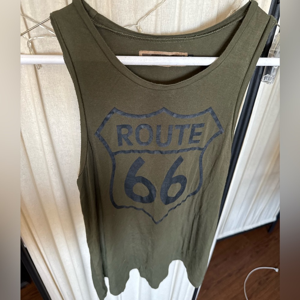 Route 66 Olive Green Tank Top